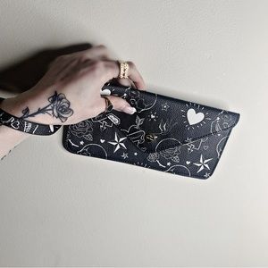 Betsey Johnson Spooky Goth Tattoo Clutch Purse